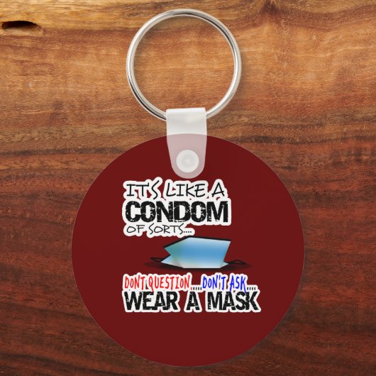 一種のコンドームみたいな衣服仮面 キーホルダー (正面)
