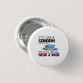 一種のコンドームみたいな衣服仮面 缶バッジ (正面&裏面)