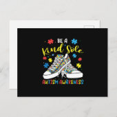 一種の唯一の自閉症認識トレンディーパズル 案内ポストカード (正面/裏面)