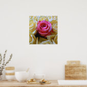 一種の愛の一つ,ユニーク美しいピンクのローズイエロー ポスター (キッチン)