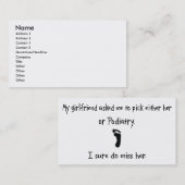 一突きのガールフレンドかPodiatry 名刺 (正面/裏面)