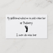 一突きのガールフレンドかPodiatry 名刺 (裏面)