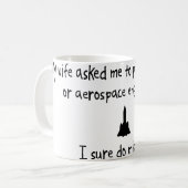 一突きの妻か航空宇宙学の技術者 コーヒーマグカップ (正面左)