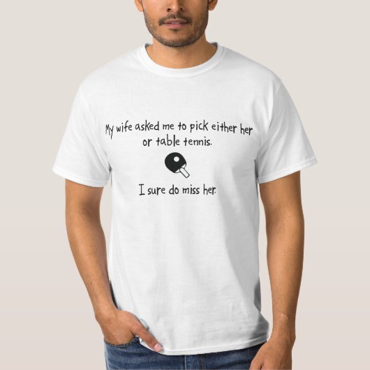 一突きの妻または卓球 Tシャツ (正面)
