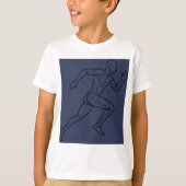 一筆描きアートのスプリンター Tシャツ (正面)