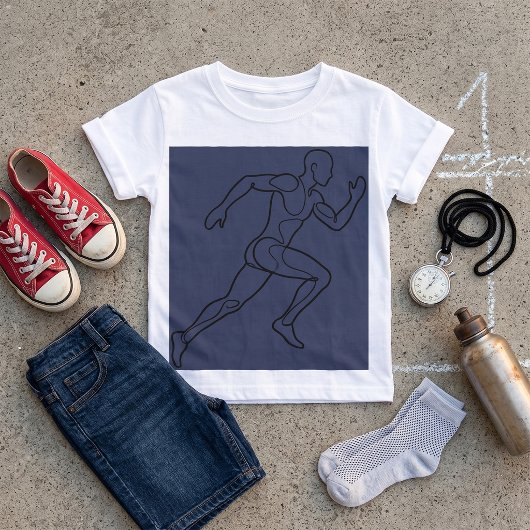 一筆描きアートのスプリンター Tシャツ