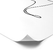 一筆書きの女性の顔の線画 ポスター (角)