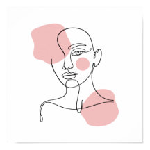 一筆書きの女性の顔の線画