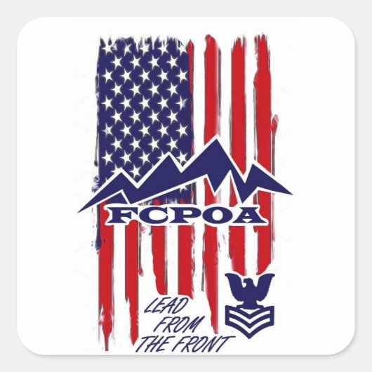 一等海士官協会ステッカー スクエアシール (正面)