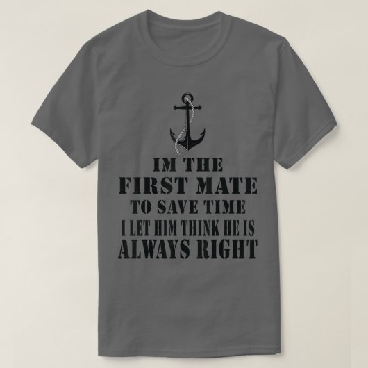 一等航海士おもしろい隊長を助け考える Tシャツ (デザイン正面)