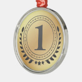 一等賞金ゴールド金ゴールド勲章 メタルオーナメント (左)