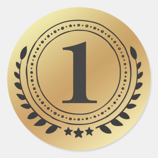 一等賞金ゴールド金ゴールド勲章 ラウンドシール (正面)