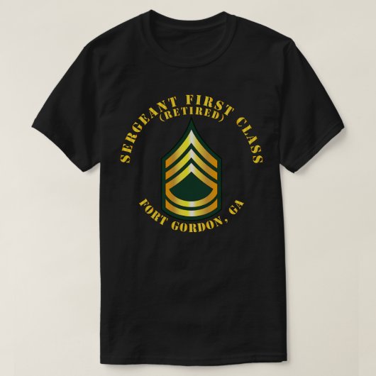 一等軍曹フォートゴードン退職したGA Tシャツ (デザイン正面)