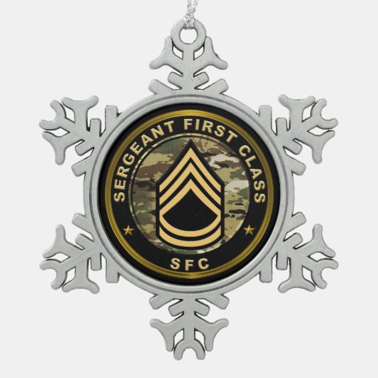 一等軍曹 SFC スノーフレークピューターオーナメント (正面)