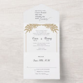 一素晴らしつのユダヤ人の結婚式の招待でチャッパ オールインワン招待状 (内側)