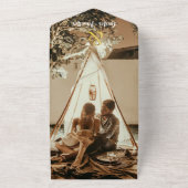 一素晴らしモダンエレガント度の結婚式への招待 オールインワン招待状 (外側)