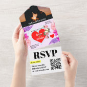 一素晴らしモダンエレガント度の結婚式への招待 オールインワン招待状 (貼ってはがせる)