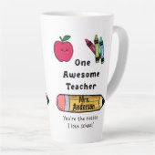 一素晴らし先生理由I大好き学校ラテマグカップ カフェラテマグ (右アングル)