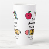 一素晴らし先生理由I大好き学校ラテマグカップ カフェラテマグ (正面)