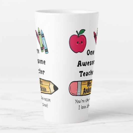 一素晴らし先生理由I大好き学校ラテマグカップ カフェラテマグ (正面)