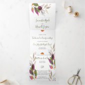 一素朴つの結婚式に紅葉を誘う 三つ折り招待状 (内部)