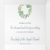 一素朴つの結婚式の招待でユーカリ 三つ折り招待状 (内部中)