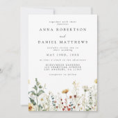 一素朴つの結婚式招待状でワイルドフラワー 招待状 (正面)