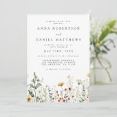 一素朴つの結婚式招待状でワイルドフラワー 招待状 (スタンド正面)