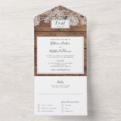 一素朴つの結婚招待状に木が集まる オールインワン招待状 (内側)