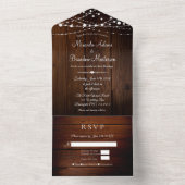 一素朴つの結婚結婚式招待状に木が集まる オールインワン招待状 (内側)