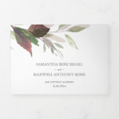 一素朴婚式で木と葉が全部集まる 三つ折り招待状 (カバー)