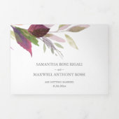 一素朴婚式で木と葉が全部集まる 三つ折り招待状 (カバー)