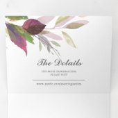 一素朴婚式で木と葉が全部集まる 三つ折り招待状 (内部最初)