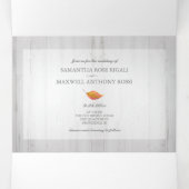 一素朴婚式で木と葉が全部集まる 三つ折り招待状 (内部中)