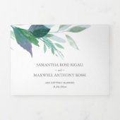 一素朴婚式で木と葉が全部集まる 三つ折り招待状 (カバー)