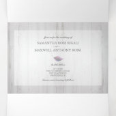 一素朴婚式で木と葉が全部集まる 三つ折り招待状 (内部中)