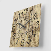 一素朴日パーソナライズされた1回の木材 スクエア壁時計 (傾斜)