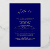 一結婚つの房方の泥布の書道金ゴールド 箔招待状 (裏面)