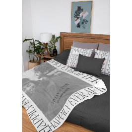 一結婚枚のフォトモノグラムの後ずっと幸せに フリースブランケット