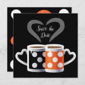 一緒にいてこそ オレンジ + ブラック コーヒー サイン セーブザデート (正面/裏面)