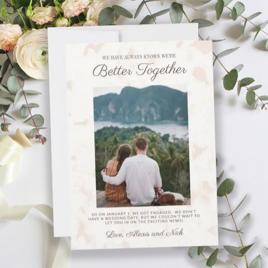 一緒にいてよかったというエンゲージメント写真のお知らせ 招待状