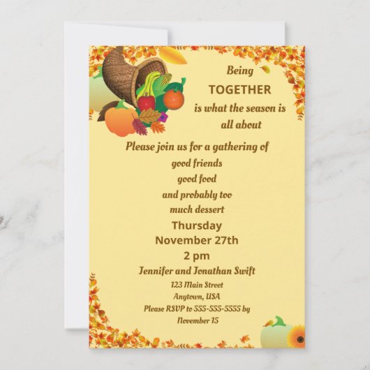 一緒にいること 招待状 (正面)