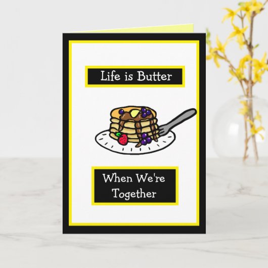 一緒にいると命はバター気のあるそぶりをした カード (黄色い花)