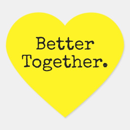 一緒にいると素敵な愛の明るい黄色 ハートシール (正面)