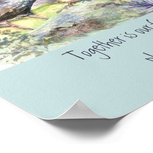 一緒にお気に入りの場所引用文ウズラ鳥 ポスター (角)