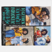 一緒にお気に入りの | モダン 3フォトコラージュ フリースブランケット (正面(横))