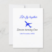 一緒にお空を飛ぼう ファーストバースデー 飛行機 青 銀