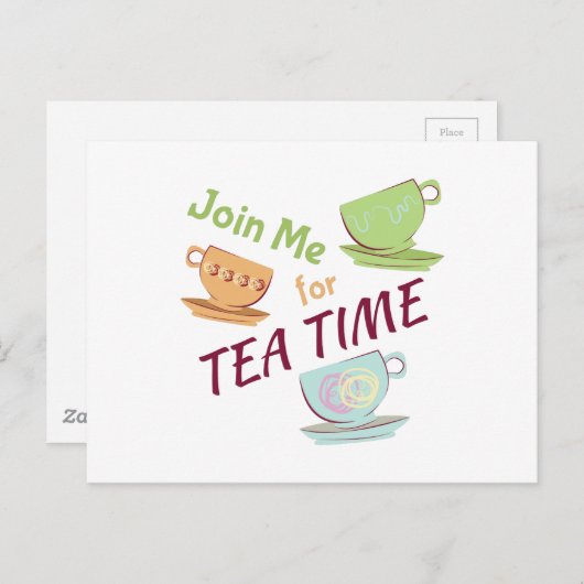 一緒にお茶を飲む ポストカード (正面/裏面)