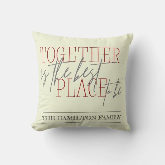 一緒になる場所引用文タイポグラフィ名 クッション (正面)