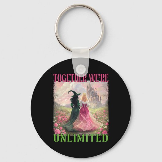一緒にウィッチ無制限ピンクグリーン魔女ハロー キーホルダー (正面)